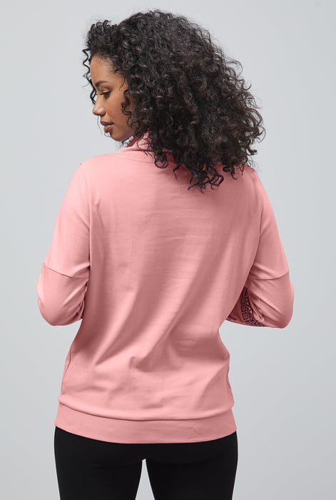Pink Geo Printed High Collar Sweatshirt