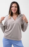 Womens V-Neck Drop Shoulder Hoodie