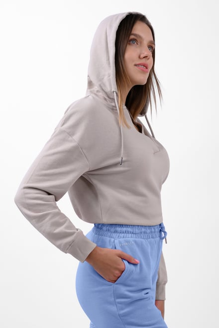 Womens V-Neck Drop Shoulder Hoodie