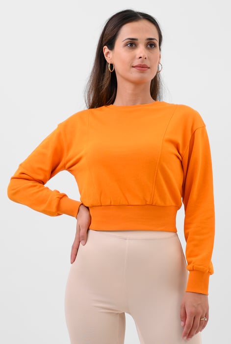 Womens Purple Crop Top Sweatshirt