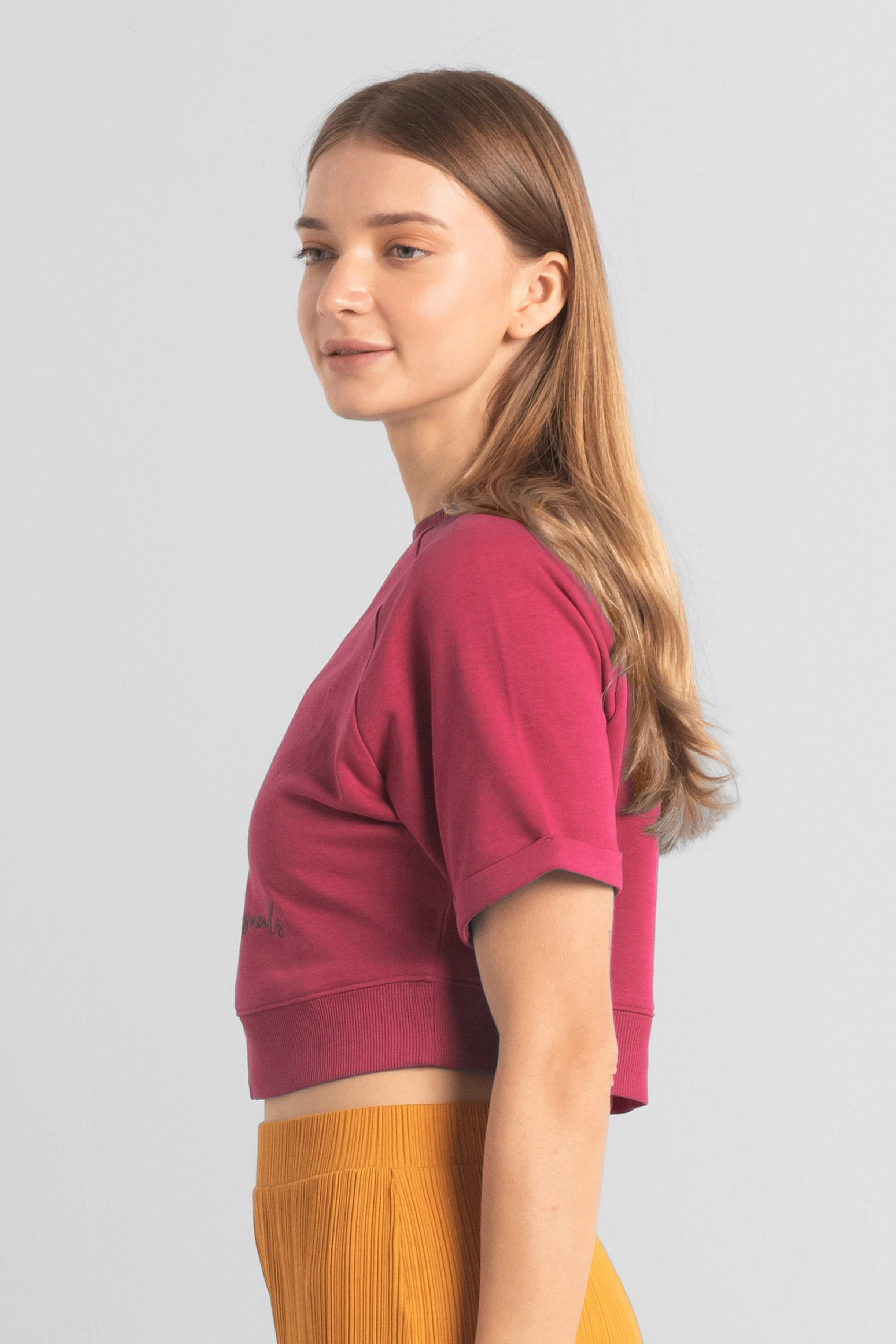 Womens Blossom Print Cropped Sweatshirt