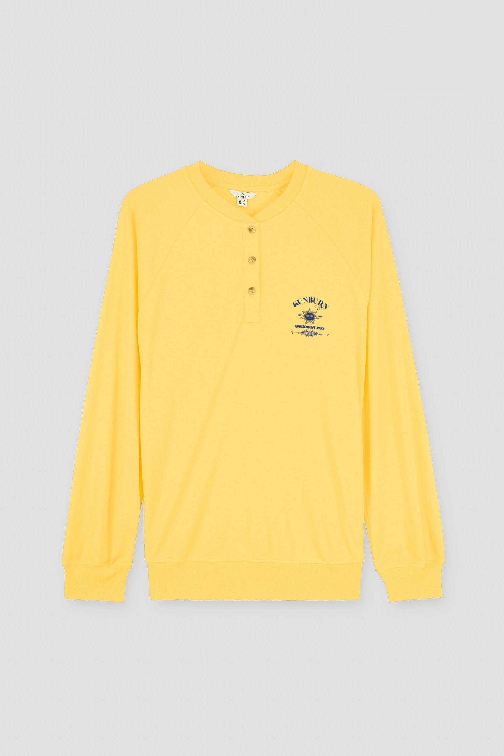 Henley Button Up Long Sleeve Sweatshirt