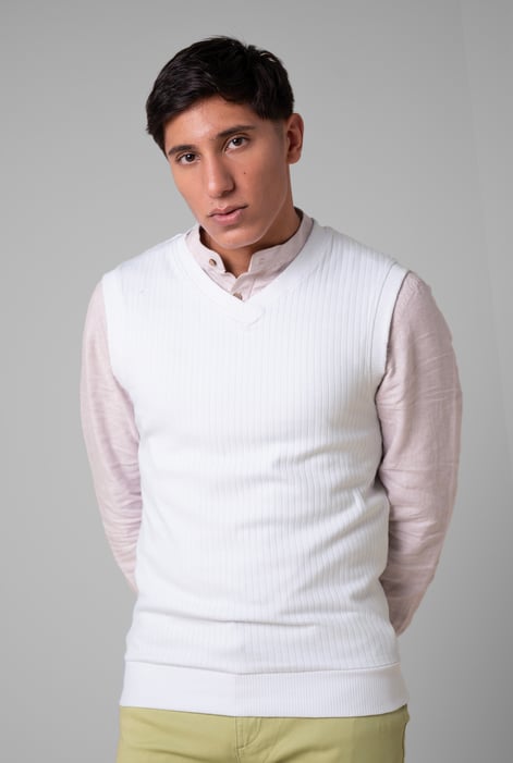 Mens Pink Rib Vest