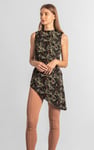 Asymmetric Hem Sleeveless Printed Top