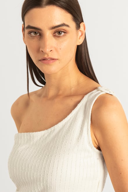 One Shoulder Crop Vest Top