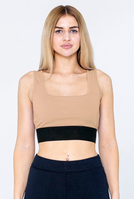 Green Y Back Body Fitted Cropped Vest