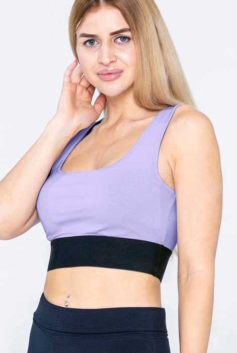 Purple Y Back Body Fitted Cropped Vest