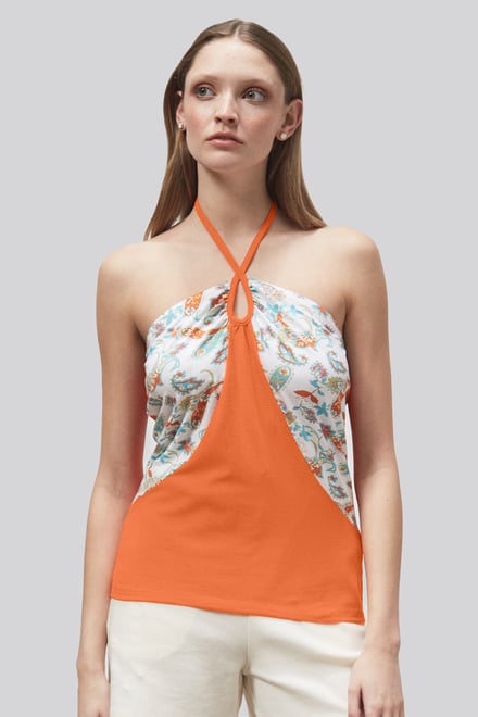 Halter Neck Floral Printed Cami