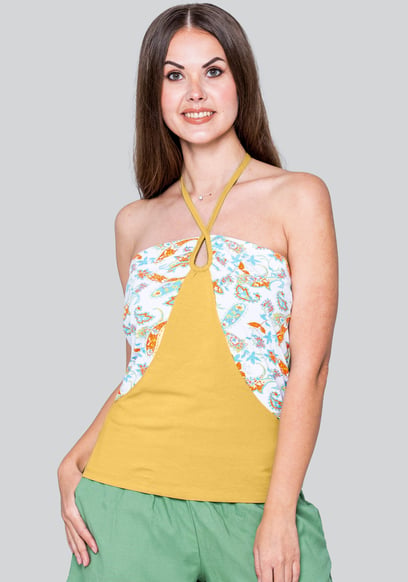 Halter Neck Floral Printed Cami