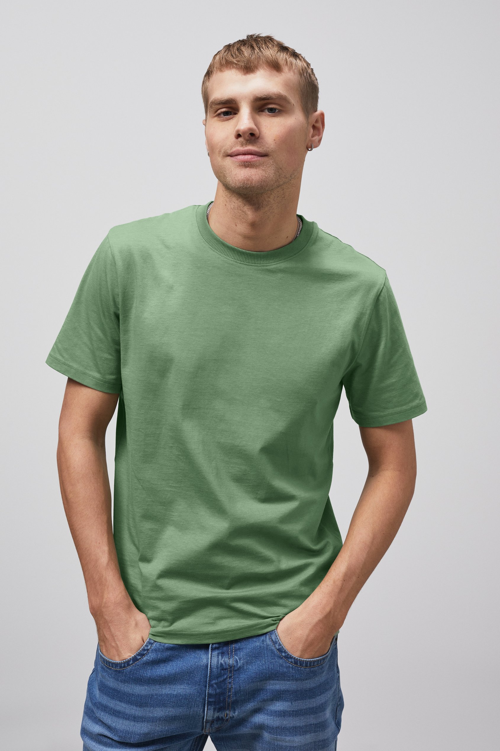 Enorsia Men's Green Essential Short Sleeve T-Shirt - Uk Xl