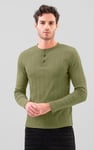 Button Detail Half Placket Long Sleeve T-shirt