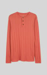 Button Detail Half Placket Long Sleeve T-shirt