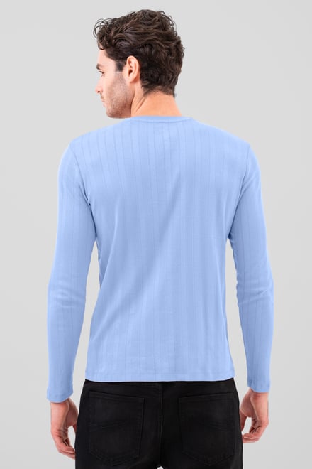 Button Detail Half Placket Long Sleeve T-shirt