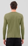 Button Detail Half Placket Long Sleeve T-shirt