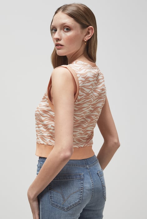 Nude Zebra Printed Top