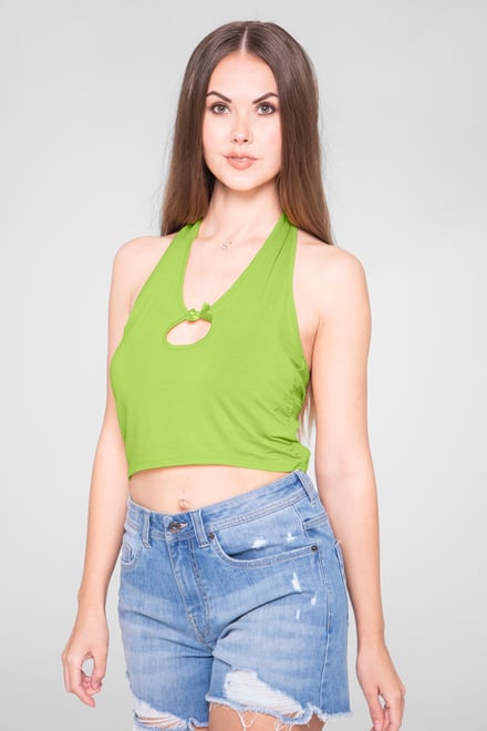 Halter Neck Crop Tank Top