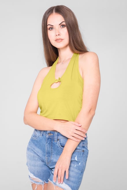 Halter Neck Crop Tank Top