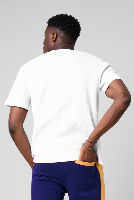 Men’s White Regular Fit Waffle T-Shirt | Enorsia