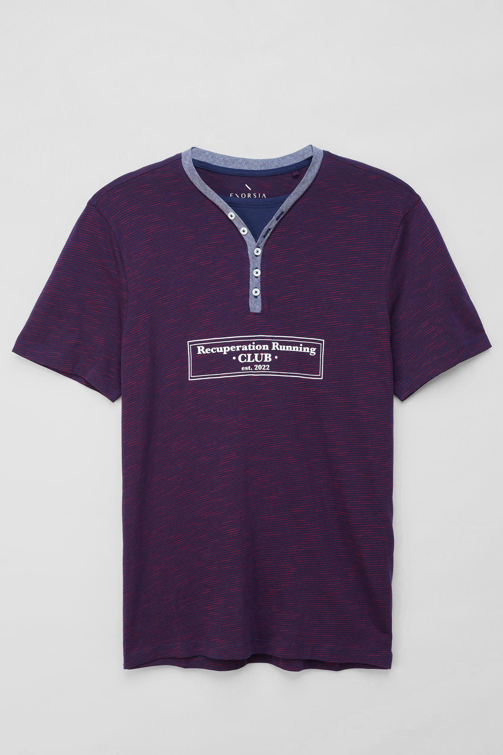 Enorsia Men's Brown Half Placket Y/D T-Shirt - Uk S