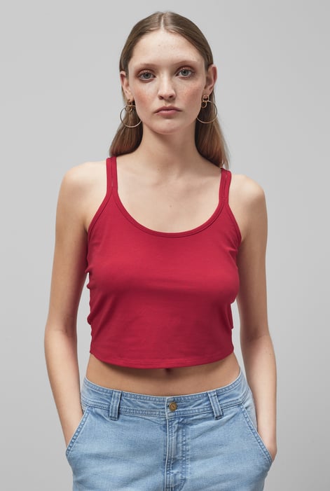 Yellow Cross Back Crop Cami