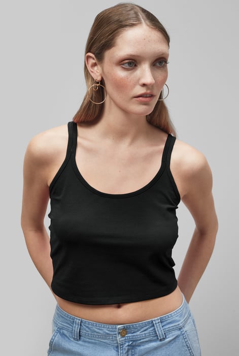 Yellow Cross Back Crop Cami