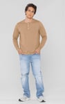 Half Placket Long Sleeve T-Shirt