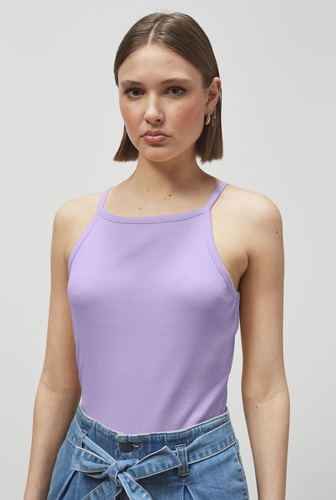 Yellow Square Neck Ribbed Cami