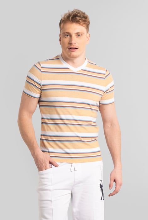 Yellow Engineering Stripe Mens T-Shirt
