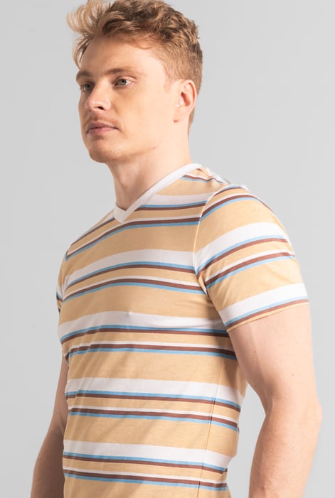 Yellow Engineering Stripe Mens T-Shirt