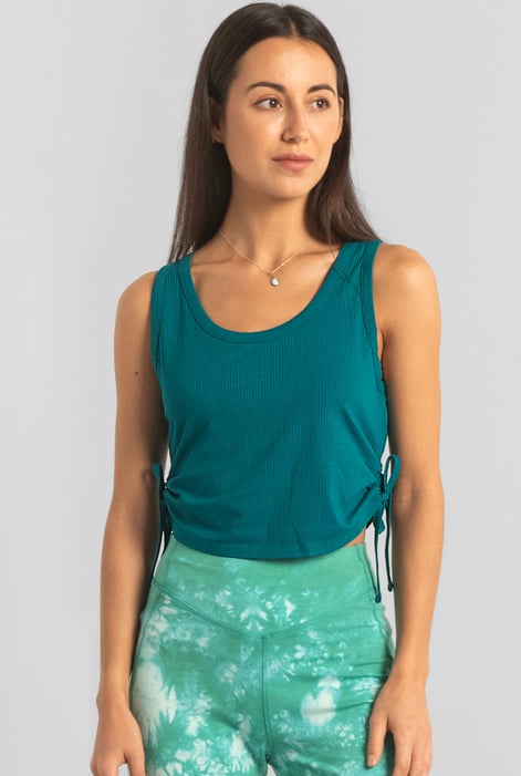Red Ruched Rib Vest Tank Top