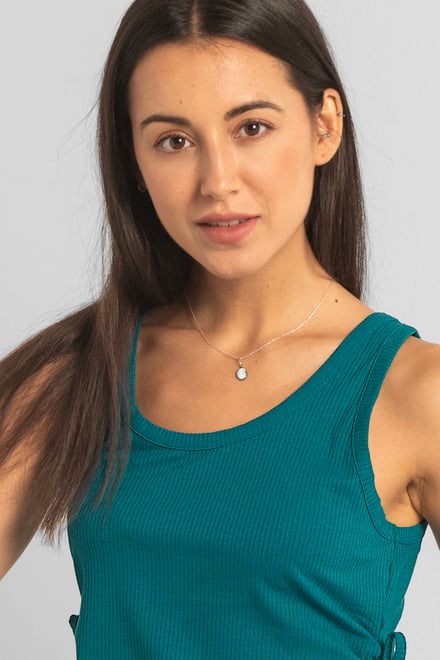 Ruched Rib Vest Tank Top