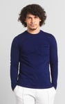 Mens Long Sleeve Indigo Washed T-Shirt
