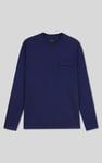 Mens Long Sleeve Indigo Washed T-Shirt