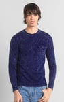 Mens Long Sleeve Indigo Washed T-Shirt