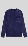 Mens Long Sleeve Indigo Washed T-Shirt