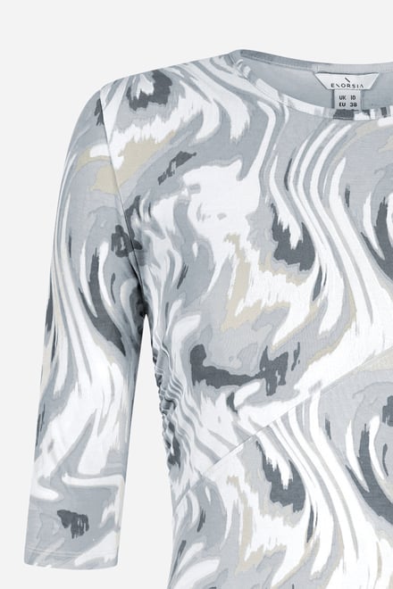 Womens One-Shoulder Fluid Printed Tops
