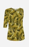 Womens One-Shoulder Fluid Printed Tops