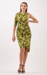 Womens One-Shoulder Fluid Printed Tops