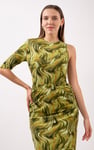 Womens One-Shoulder Fluid Printed Tops