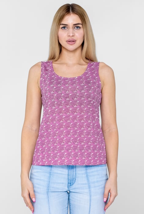 Blue Wave Printed Vest Tank Top