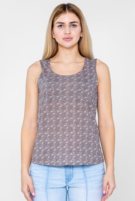 Blue Wave Printed Vest Tank Top