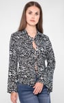 Tie Open Front Viscose Blouse