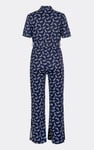 Womens Zip Through Wide Leg Jumpsuit