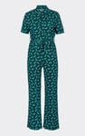 Womens Zip Through Wide Leg Jumpsuit