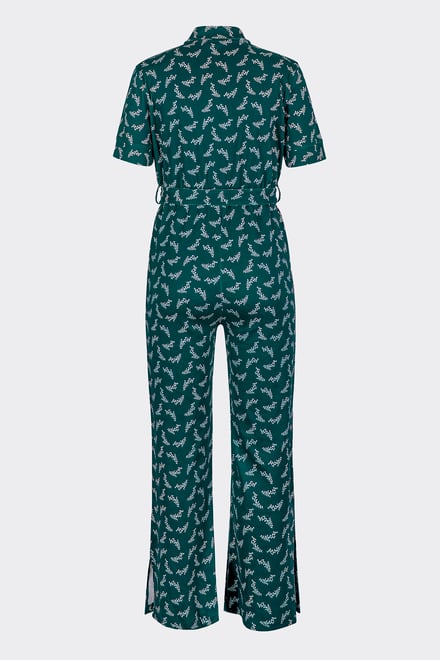 Womens Zip Through Wide Leg Jumpsuit