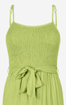 Belted Solid Jumpsuit with a Shirred Silhouette