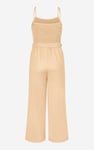Belted Solid Jumpsuit with a Shirred Silhouette