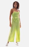 Belted Solid Jumpsuit with a Shirred Silhouette
