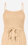 Belted Solid Jumpsuit with a Shirred Silhouette