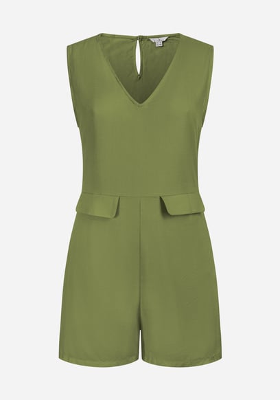 V-Neck Sleeveless Viscose Playsuit